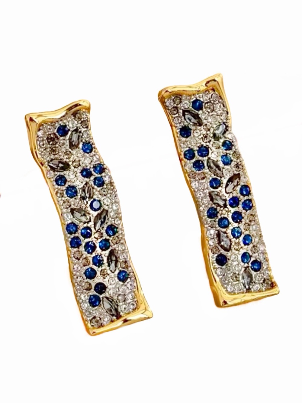 Alexis Bittar Solanales Crystal Wave Post Earrings - Midnight